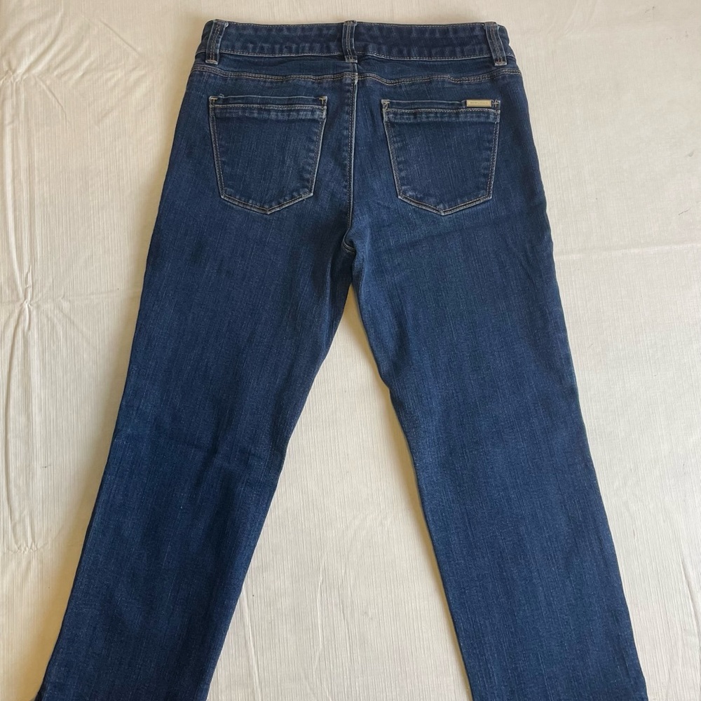 White House Black Market Jeans Slim Crop Capri Dark Wash Stretch Size 4 Women's